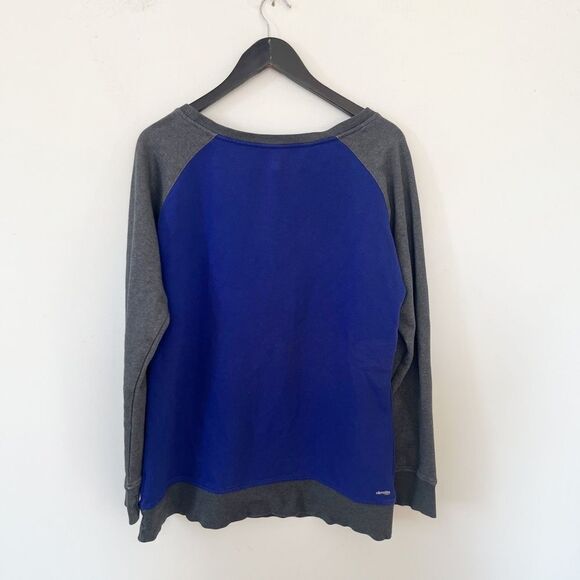 adidas Purple Grey Raglan Boatneck Climate‎ Cotton Sweatshirt L - Picture 8 of 8
